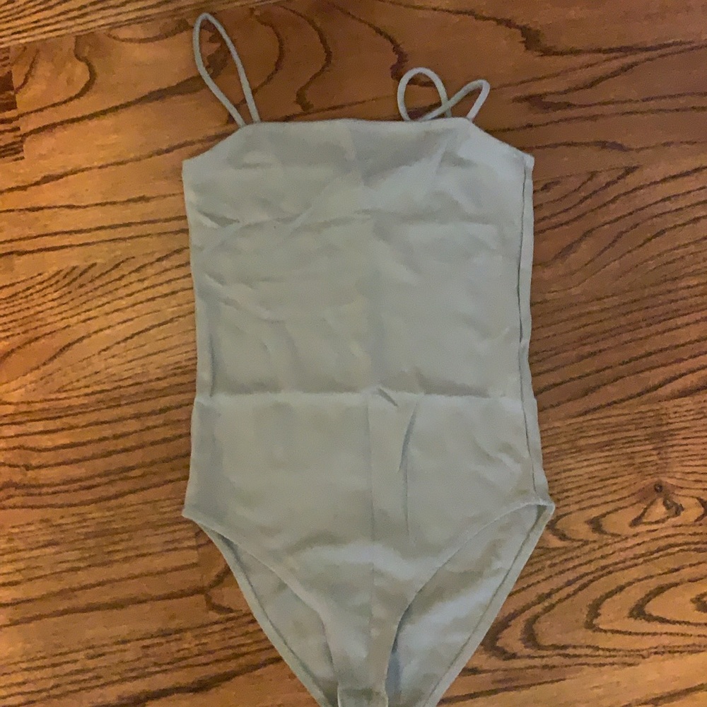 Top shop light blue/grey color Bodysuit